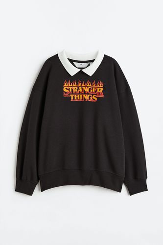 Oversized Sweatshirt Schwarz/Stranger Things, Sweatshirts in Größe 134/140. Farbe: - H&M - Modalova