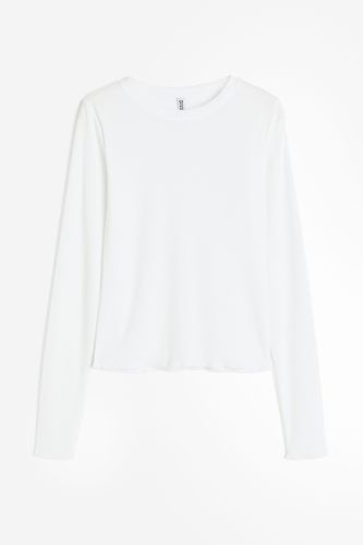 Transparentes Rippshirt Weiß, Tops in Größe XXS. Farbe: - H&M - Modalova