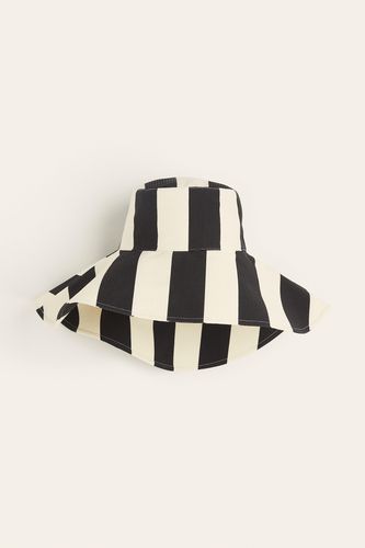 Bucket Hat aus Seersucker Schwarz/Gestreift, Hut in Größe S/54. Farbe: - H&M - Modalova