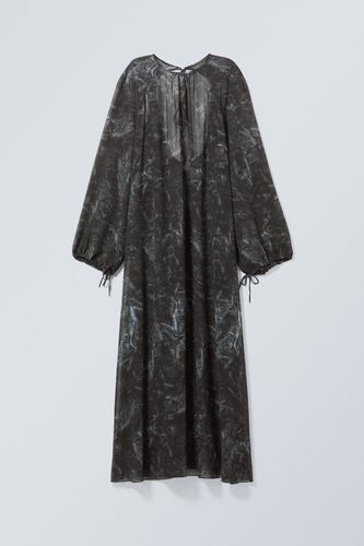 Oversized-Kleid Maeve Schwarze bedruckte Spitze, Alltagskleider in Größe XS. Farbe: - Weekday - Modalova