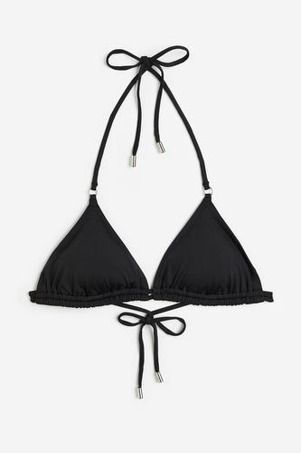 Wattiertes Triangel-Bikinitop Schwarz, Bikini-Oberteil in Größe 42. Farbe: - H&M - Modalova