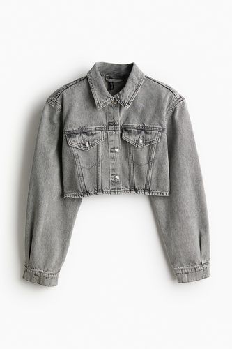 Jeansjacke mit Schulterpolstern Hellgrau, Jacken in Größe L. Farbe: - H&M - Modalova