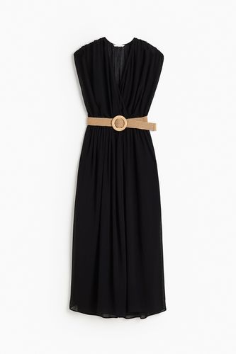 Kleid mit Gürtel Schwarz, Alltagskleider in Größe XS. Farbe: - H&M - Modalova