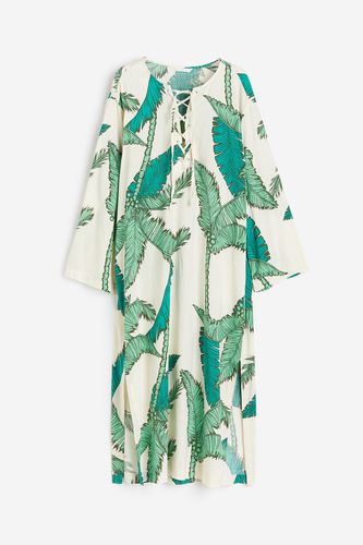 Kleid mit Schnürung Cremefarben/Palmen, Alltagskleider in Größe S. Farbe: - H&M - Modalova