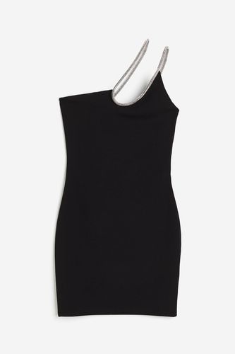 One-Shoulder-Kleid mit Strassträger Schwarz, Party kleider in Größe XL. Farbe: - H&M - Modalova