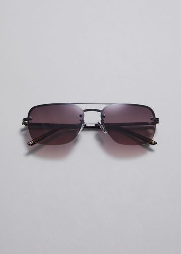 Randlose Sonnenbrille im Piloten-Stil Schwarz, Sonnenbrillen in Größe Onesize. Farbe: - & Other Stories - Modalova