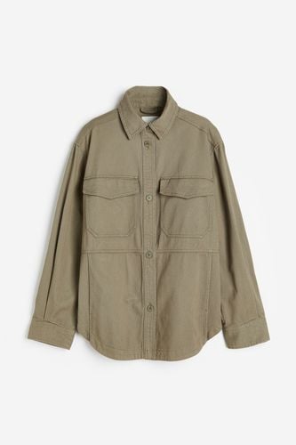 Shacket aus Twill Dunkles Khakigrün, Jacken in Größe XS. Farbe: - H&M - Modalova