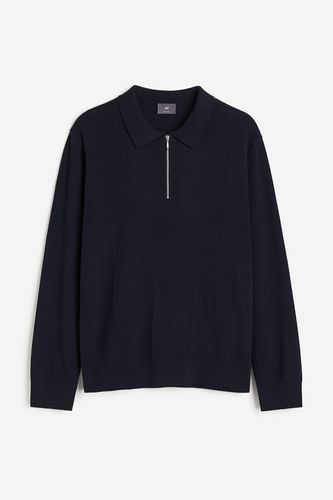 Poloshirt mit Zipper in Slim Fit Marineblau, Pullover Größe S. Farbe: - H&M - Modalova