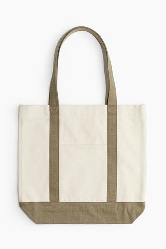 Canvas-Shopper Naturweiß/Khakigrün, Tote bags in Größe Onesize. Farbe: - H&M - Modalova