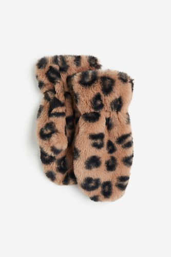 Flauschige Handschuhe Beige/Leopardenprint, Fäustlinge in Größe 92. Farbe: - H&M - Modalova