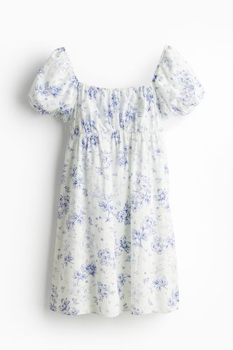 Babydoll-Kleid mit Puffärmeln Cremefarben/Geblümt, Party kleider in Größe XS. Farbe: - H&M - Modalova