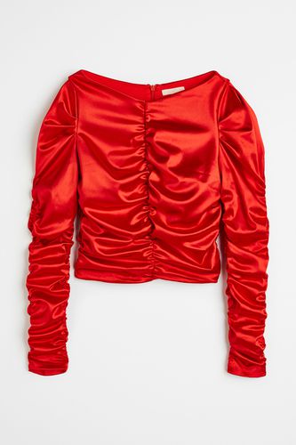 Gerafftes Shirt Rot, Tops in Größe XS. Farbe: - H&M - Modalova