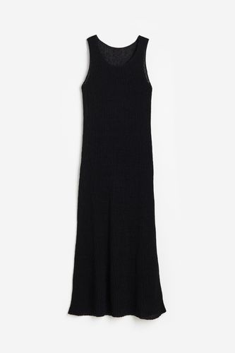 Geripptes Kleid aus Seidenmix Schwarz, Alltagskleider in Größe S. Farbe: - H&M - Modalova