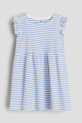 Geripptes Jerseykleid Hellblau/Gestreift, Kleider in Größe 110/116. Farbe: - H&M - Modalova