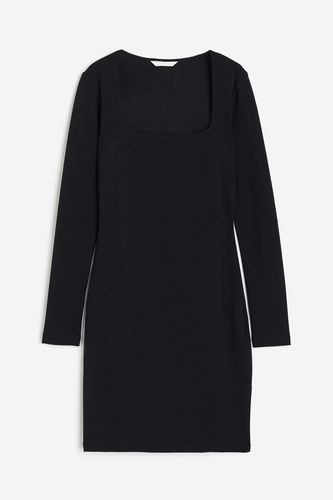 Bodycon-Kleid mit eckigem Ausschnitt Schwarz, Alltagskleider in Größe S. Farbe: - H&M - Modalova
