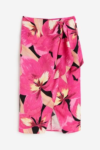 Wickelrock aus Leinenmix Cerise/Orchideen, Röcke in Größe 34. Farbe: - H&M - Modalova