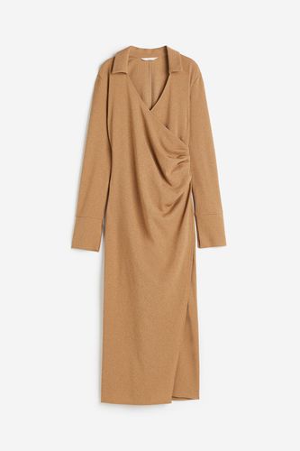 Wickelkleid aus Jersey Dunkelbeige, Alltagskleider in Größe XS. Farbe: - H&M - Modalova
