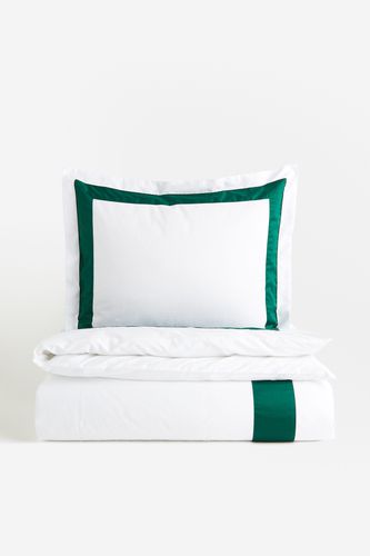 Bettwäsche aus Baumwollsatin Grün/Gemustert in Größe 150x200 50x60 cm. Farbe: - H&m Home - Modalova
