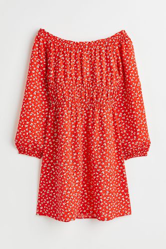 Off-Shoulder-Kleid Orange/Klein geblümt, Alltagskleider in Größe XXS. Farbe: - H&M - Modalova