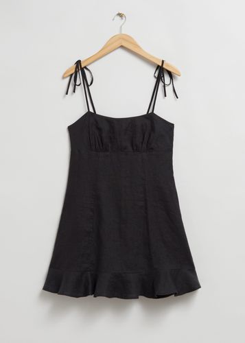 Mini-Leinenkleid mit schmalen Trägern Schwarz, Alltagskleider in Größe 40. Farbe: - & Other Stories - Modalova