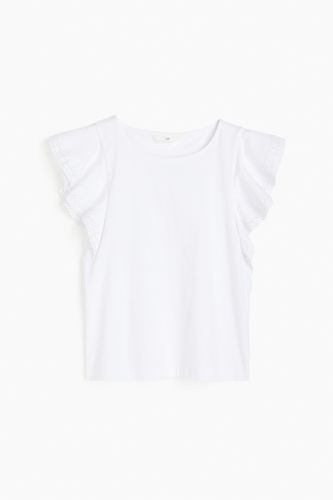 Jerseyshirt mit Volantärmeln Weiß, Tops in Größe XL. Farbe: - H&M - Modalova