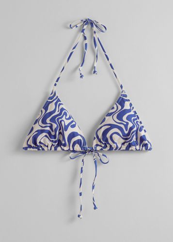 Neckholder-Triangel-Bikinioberteil Blau/Weißer Print, Bikini-Oberteil in Größe 44. Farbe: - & Other Stories - Modalova