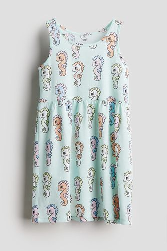 Gemustertes Baumwollkleid Hellgrün/Seepferdchen, Kleider in Größe 98/104. Farbe: - H&M - Modalova