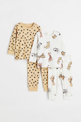 Er-Pack Baumwollschlafanzüge mit Print Beige/Tiere, Pyjamas in Größe 62. Farbe: - H&M - Modalova