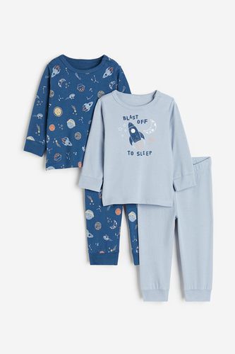 Er-Pack Baumwollschlafanzüge mit Print Blau/Weltraum, Pyjamas in Größe 62. Farbe: - H&M - Modalova