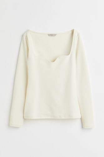 Figurbetontes Jerseyshirt Cremefarben, Tops in Größe XL. Farbe: - H&M - Modalova