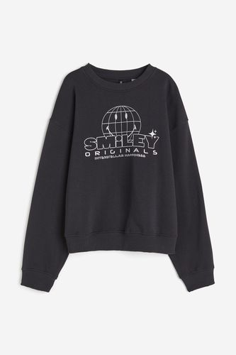 Sweatshirt mit Print Dunkelgrau/Smiley®, Sweatshirts in Größe XS. Farbe: - H&M - Modalova