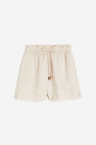 Paperbag-Shorts aus Leinenmix Hellbeige in Größe XXL. Farbe: - H&M - Modalova