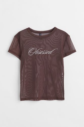 T-Shirt mit Print Dunkelbraun/Obsessed in Größe XS. Farbe: - H&M - Modalova