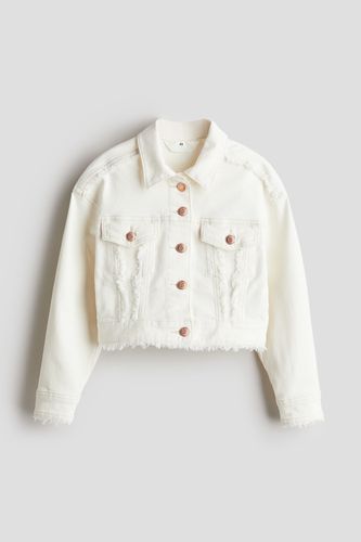 Oversized Jeansjacke mit Fransenkanten Weiß, Jacken & Mäntel in Größe 140. Farbe: - H&M - Modalova
