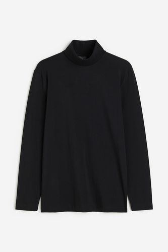 Rollkragenshirt aus Baumwolle Slim Fit Schwarz, Pullover in Größe M. Farbe: - H&M - Modalova