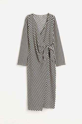 Wickelkleid aus Jersey Cremefarben/Schwarz gestreift, Alltagskleider in Größe XS. Farbe: - H&M - Modalova