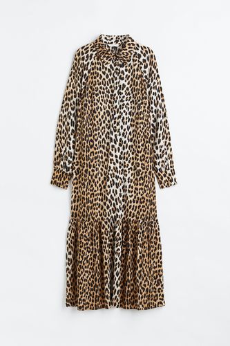 Gemustertes Blusenkleid Braun/Leopardenmuster, Alltagskleider in Größe XS. Farbe: - H&M - Modalova