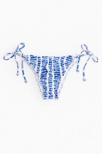Bikinihose Brazilian zum Binden Weiß/Blau gemustert, Bikini-Unterteil in Größe 34. Farbe: - H&M - Modalova