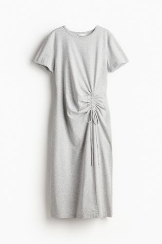 T-Shirt-Kleid mit Kordelzugdetail Hellgraumeliert, Alltagskleider in Größe S. Farbe: - H&M - Modalova