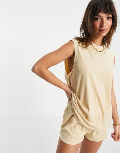 T-Shirt in spugna color cammello in coordinato - 4th & Reckless - Modalova