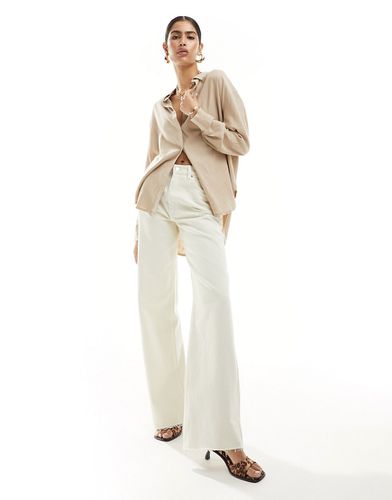 Cotton On - Camicia comoda oversize in lino color tortora - Cotton:On - Modalova