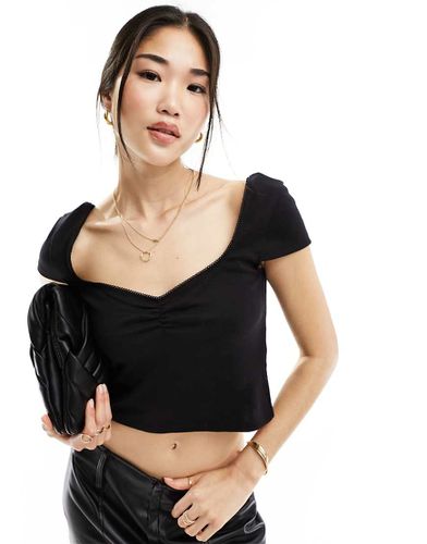 Cotton On - Crop top con scollo a cuore e finiture - Cotton:On - Modalova