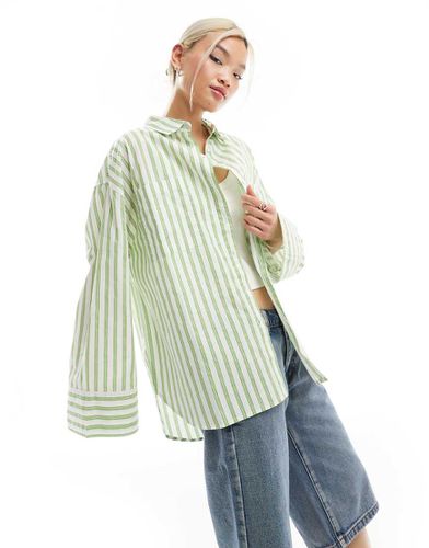 Camicia oversize in popeline a righe - Collusion - Modalova