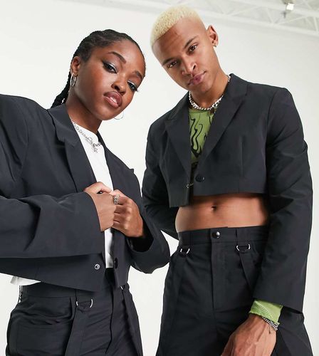 Unisex - Blazer corto monopetto con stampa tono su tono in coordinato - Collusion - Modalova