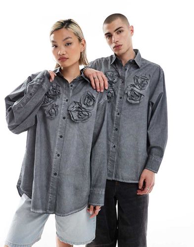 Unisex - Camicia oversize con fiori - Collusion - Modalova