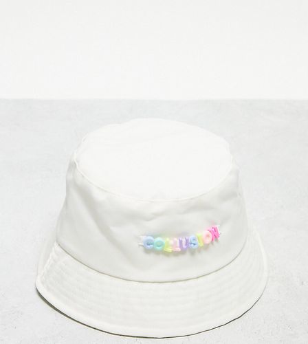 Unisex - Cappello da pescatore da festival in nylon con logo con perline - Collusion - Modalova
