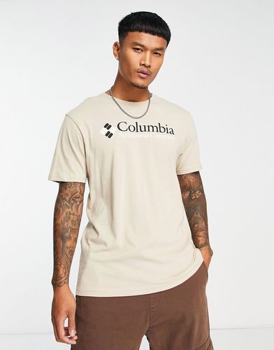 CSC - T-shirt basic color pietra con logo sul petto - Columbia - Modalova