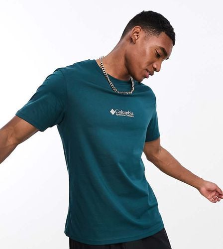 CSC - T-shirt basic con logo sul petto color verde-azzurro scuro - In esclusiva per ASOS - Columbia - Modalova