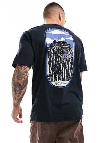 Rockaway River - T-shirt nera con grafica - Columbia - Modalova