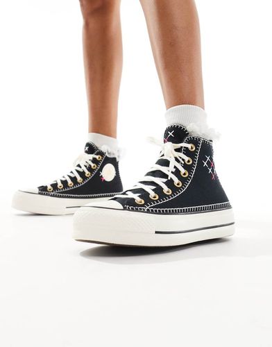 Chuck Taylor All Star Lift Hi - Sneakers alte nere con dettaglio punto croce - Converse - Modalova